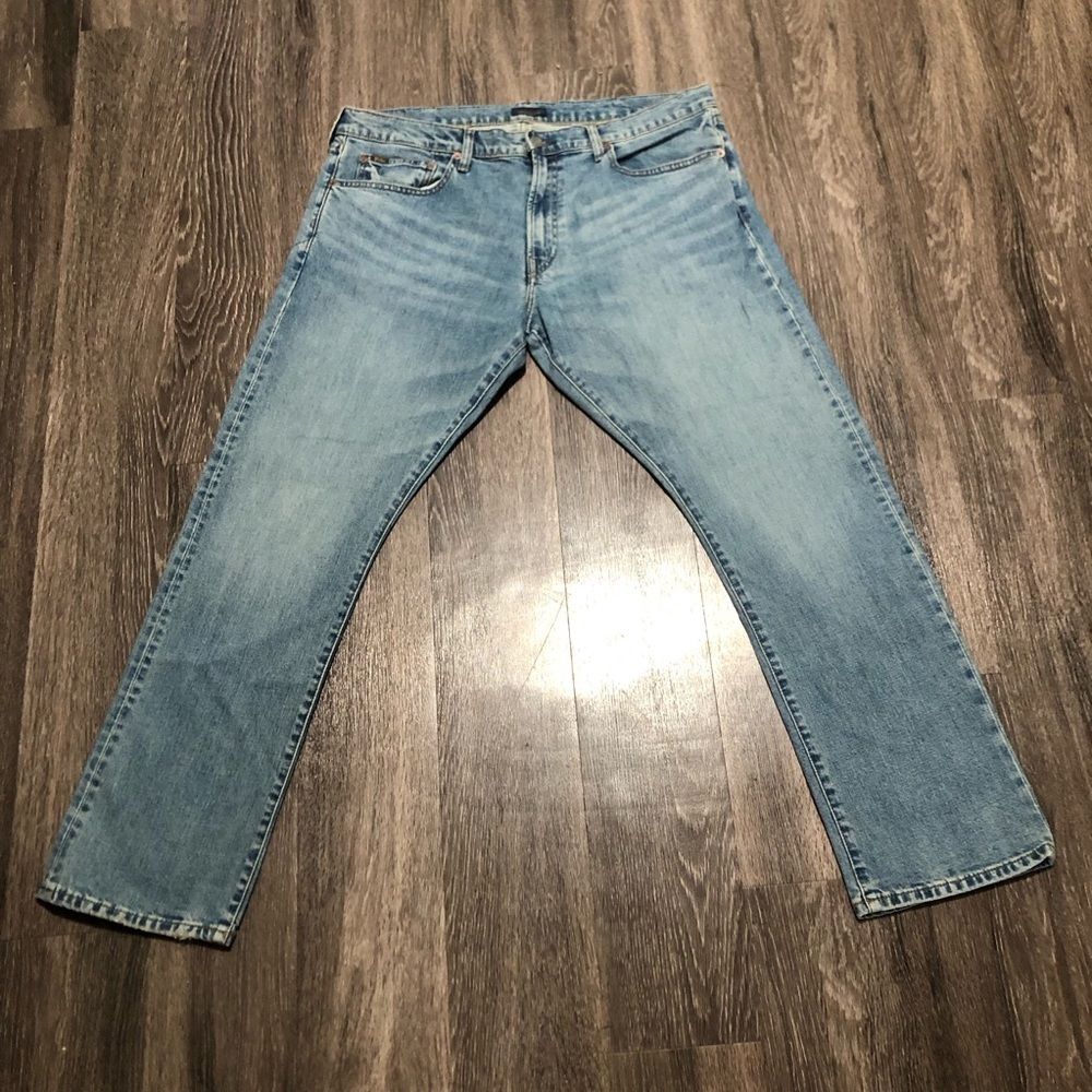 Polo Ralph Lauren Varick Slim Straight Stretch Jeans 38x32 Light/Medium Wash